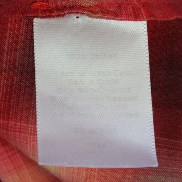 Talbots Woman Size 14W Plaid Blouse Ruffle Front Red Beige Plaid Prairie Modest - Picture 7 of 7